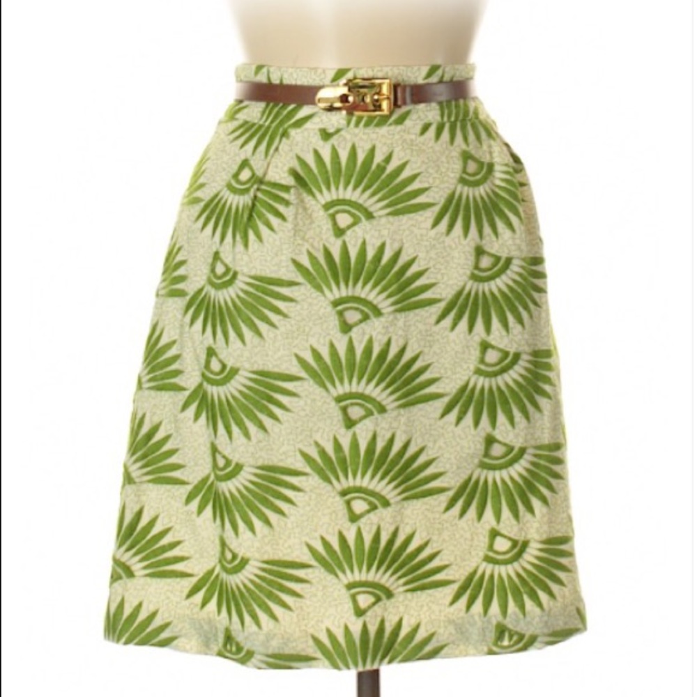 Tahari Green Fan Skirt
